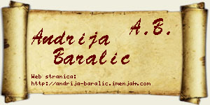 Andrija Baralić vizit kartica